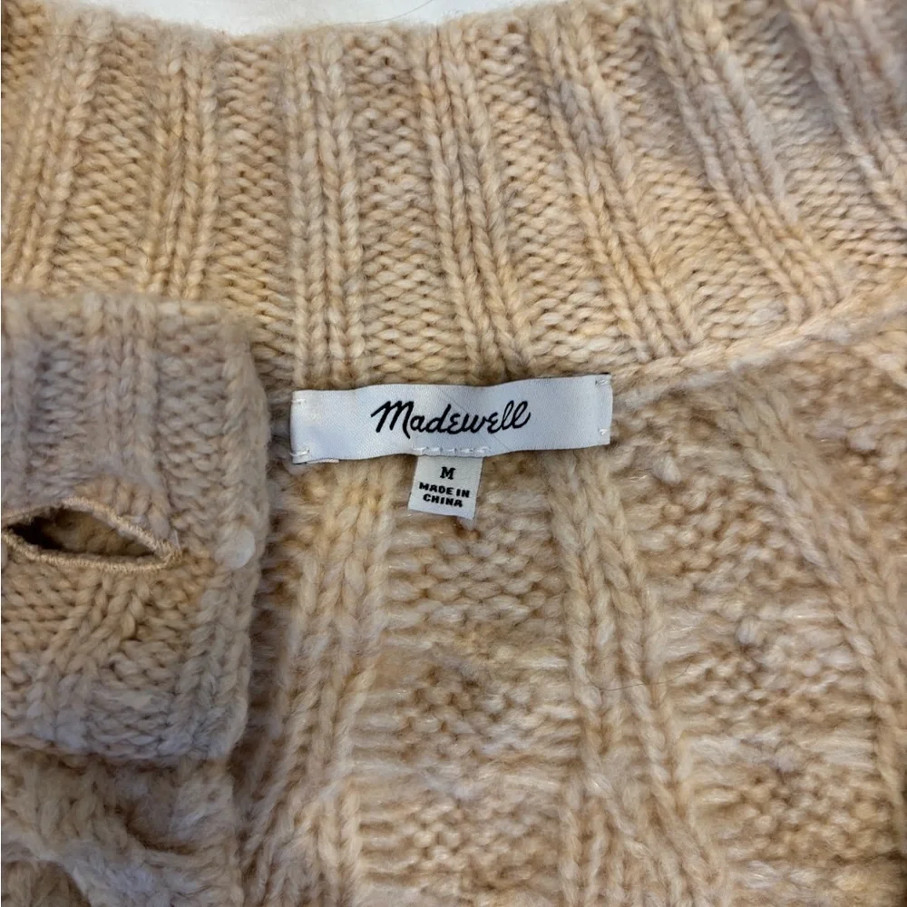Madewell Tan Cable Knit Cardigan - Picture 2 of 3